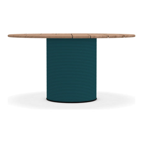 Ethimo Patio Table repas Ø140cm h:72cm Rope Laguna - Natural Teak 
