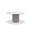 Ethimo Patio Table repas Ø140cm h:72cm Rope Light Grey - Cipollino Marble 