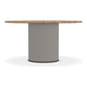 Ethimo Patio Table repas Ø140cm h:72cm Rope Light Grey - Natural Teak 