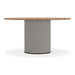 Ethimo Patio Table repas Ø140cm h:72cm Rope Light Grey - Natural Teak 