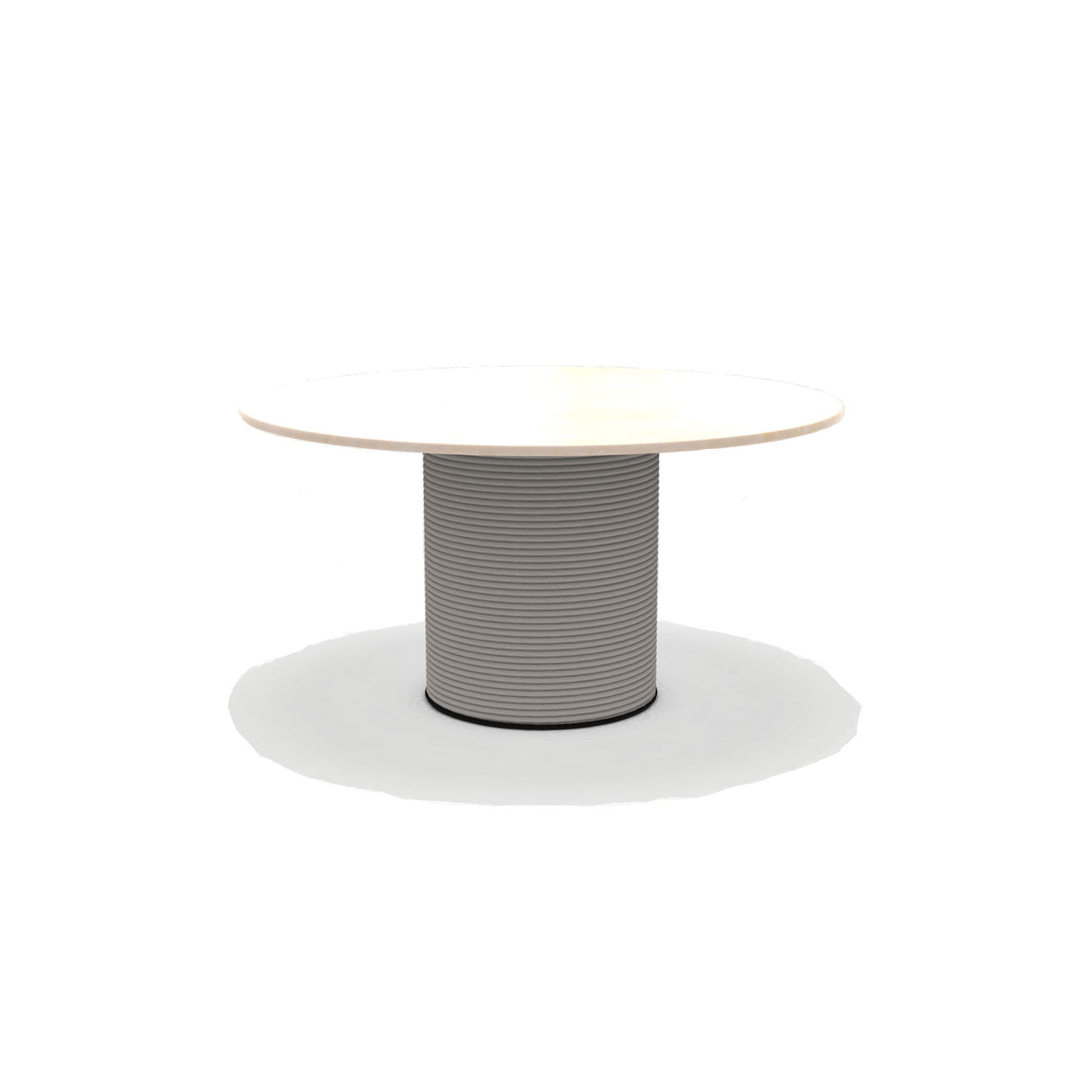 Ethimo Patio Table repas Ø140cm h:72cm Rope Light Grey - Travertino Glossy 