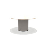 Ethimo Patio Table repas Ø140cm h:72cm Rope Light Grey - Travertino Glossy 