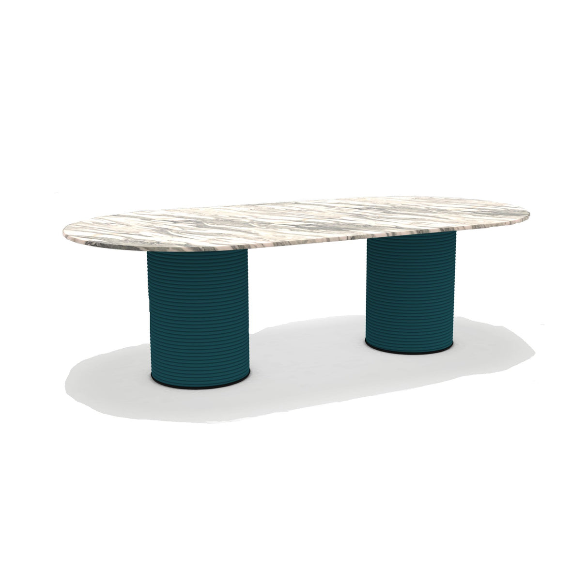 Ethimo Patio Table repas ovale 240x120cm h:72cm Rope Laguna - Cipollino Marble 
