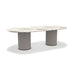 Ethimo Patio Table repas ovale 240x120cm h:72cm Rope Light Grey - Cipollino Marble 
