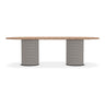 Ethimo Patio Table repas ovale 240x120cm h:72cm Rope Light Grey - Natural Teak 
