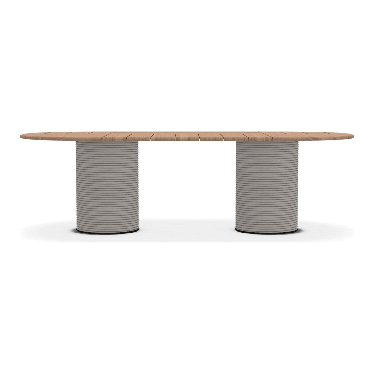 Ethimo Patio Table repas ovale 240x120cm h:72cm Rope Light Grey - Natural Teak 