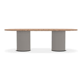 Ethimo Patio Table repas ovale 240x120cm h:72cm Rope Light Grey - Natural Teak 