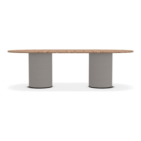 Ethimo Patio Table repas ovale 240x120cm h:72cm Rope Light Grey - Natural Teak 