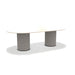 Ethimo Patio Table repas ovale 240x120cm h:72cm Rope Light Grey - Travertino Glossy 