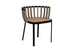 Ethimo Swing Fauteuil repas, coussins en sus Natural Teak Sepia Black 