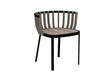Ethimo Swing Fauteuil repas, coussins en sus Pickled Teak Sepia Black 