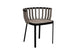 Ethimo Swing Fauteuil repas, coussins en sus Pickled Teak Sepia Black 