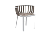 Ethimo Swing Fauteuil repas, coussins en sus Pickled Teak Warmwhite 