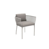 Ethimo Venexia Fauteuil repas, coussins non inclus Aluminium Limestone White 