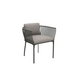 Ethimo Venexia Fauteuil repas, coussins non inclus Aluminium Mineral Grey 