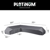 Platinum AeroCover Housse de protection pour salon d'angle Lounge à plateforme forme L Gauche 375x300x90cm H:30/45/70cm