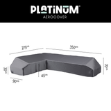 Platinum AeroCover Housse de protection pour salon d'angle Lounge à plateforme forme L Gauche 350x275x90cm H:30/45/70cm