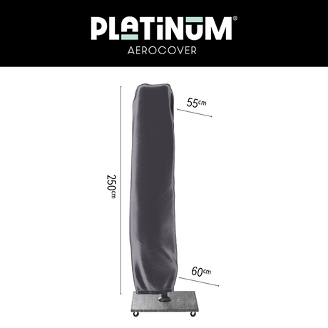 Platinum AeroCover Housse de protection pour parasol à mât déporté 250x55/60cm H:250cm