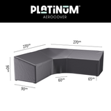 Platinum AeroCover Housse de protection pour salon d'angle Lounge forme L Trapèze haut dossier 270x270x90cm H:65/90cm