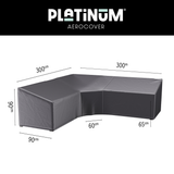 Platinum AeroCover Housse de protection pour salon d'angle Lounge forme L Trapèze haut dossier 300x300x90cm H:65/90cm
