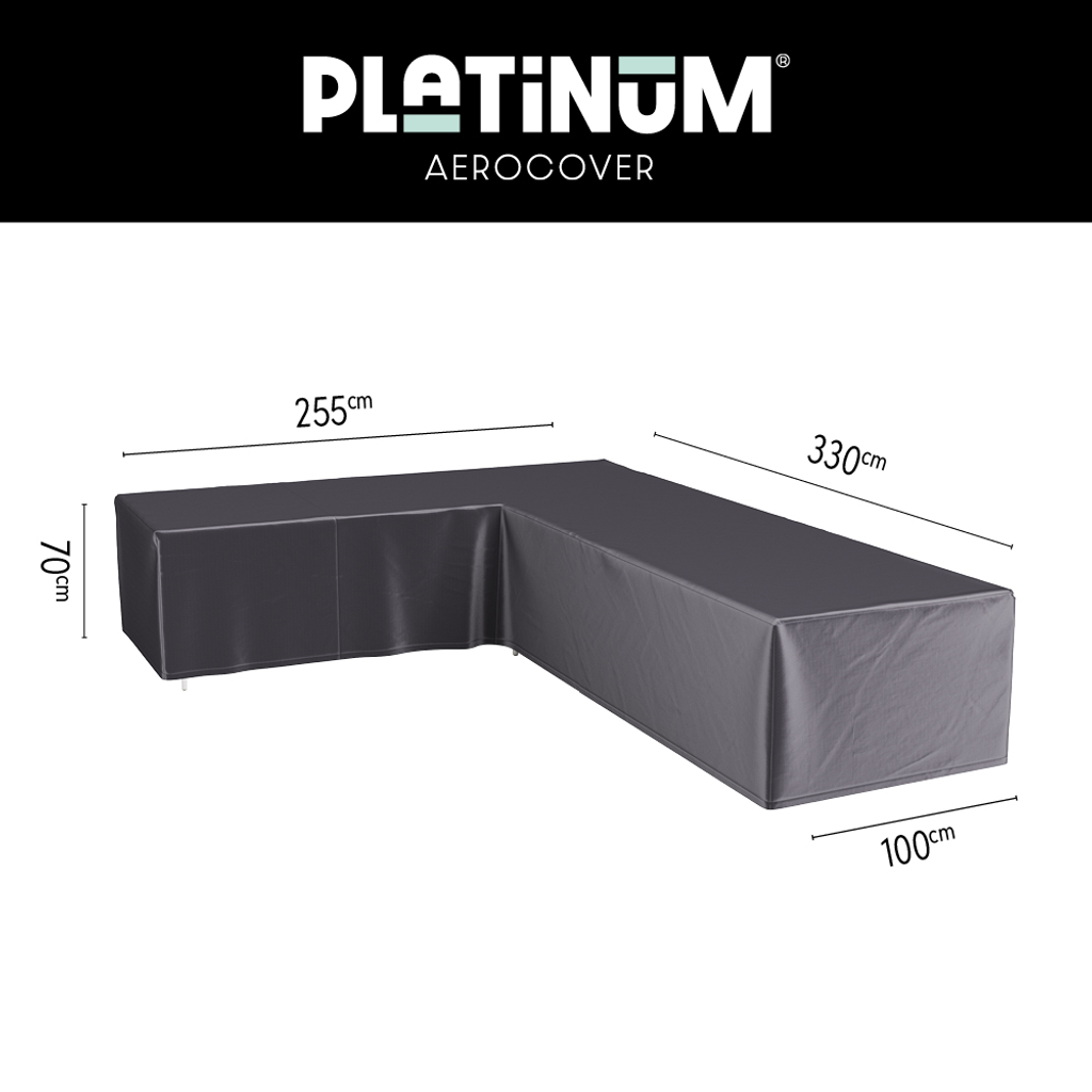Platinum AeroCover Housse de protection pour salon d'angle Lounge forme L Gauche 330x255x100cm H:70cm