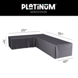 Platinum AeroCover Housse de protection pour salon d'angle Lounge forme L Gauche 355x275x100cm H:70cm