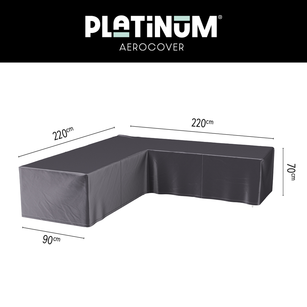 Platinum AeroCover Housse de protection pour salon d'angle Lounge forme L 220x220x90cm H:70cm