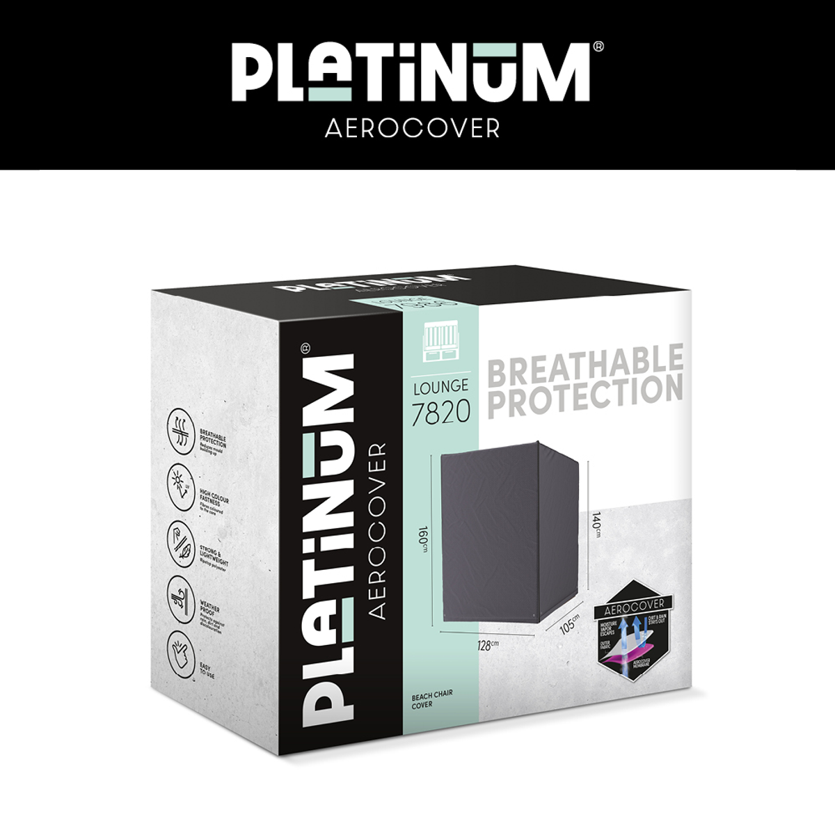 Platinum AeroCover Housse de protection pour Corbeille de plage 128x105x140/160cm