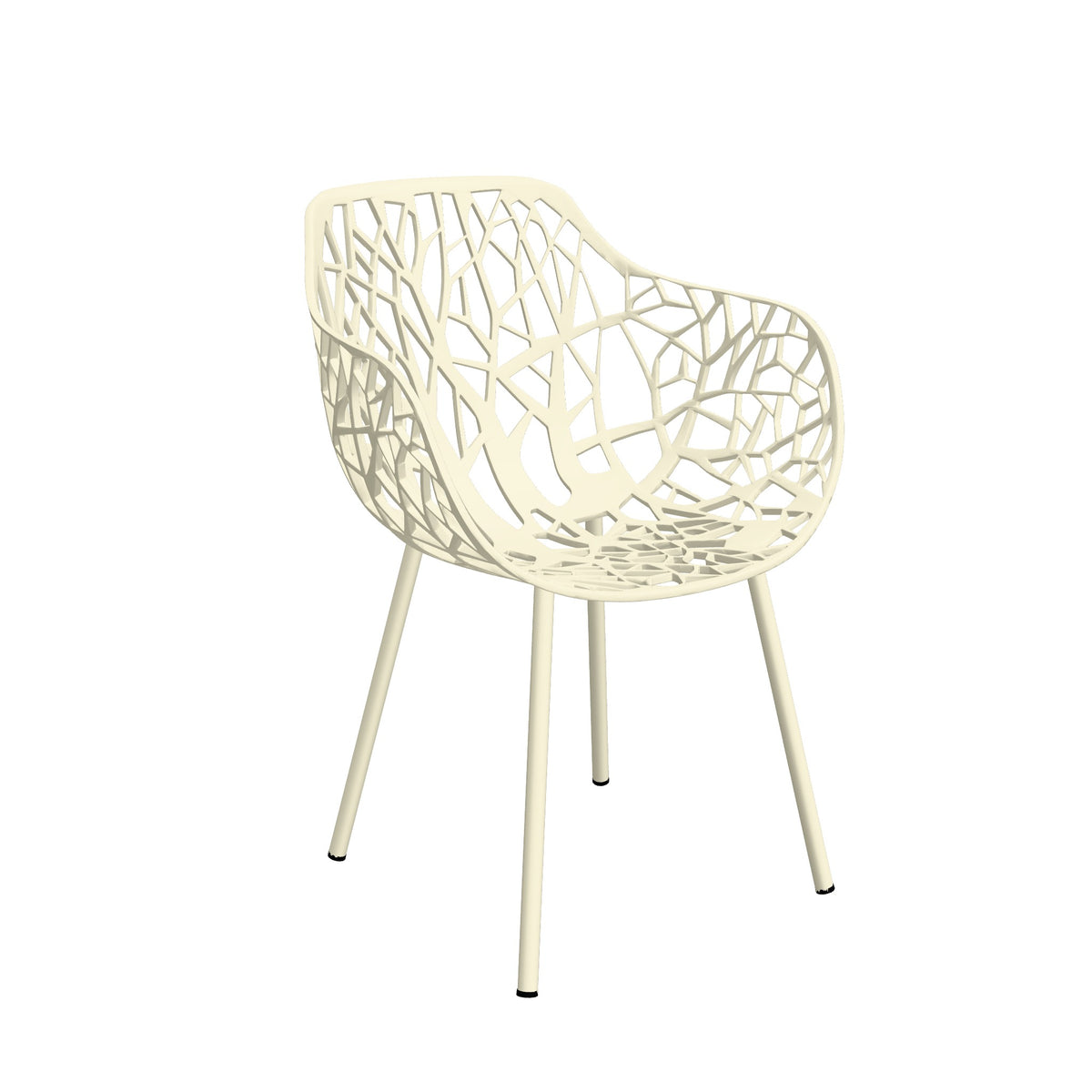 Fast Forest Fauteuil repas avec accoudoirs Butter White 27