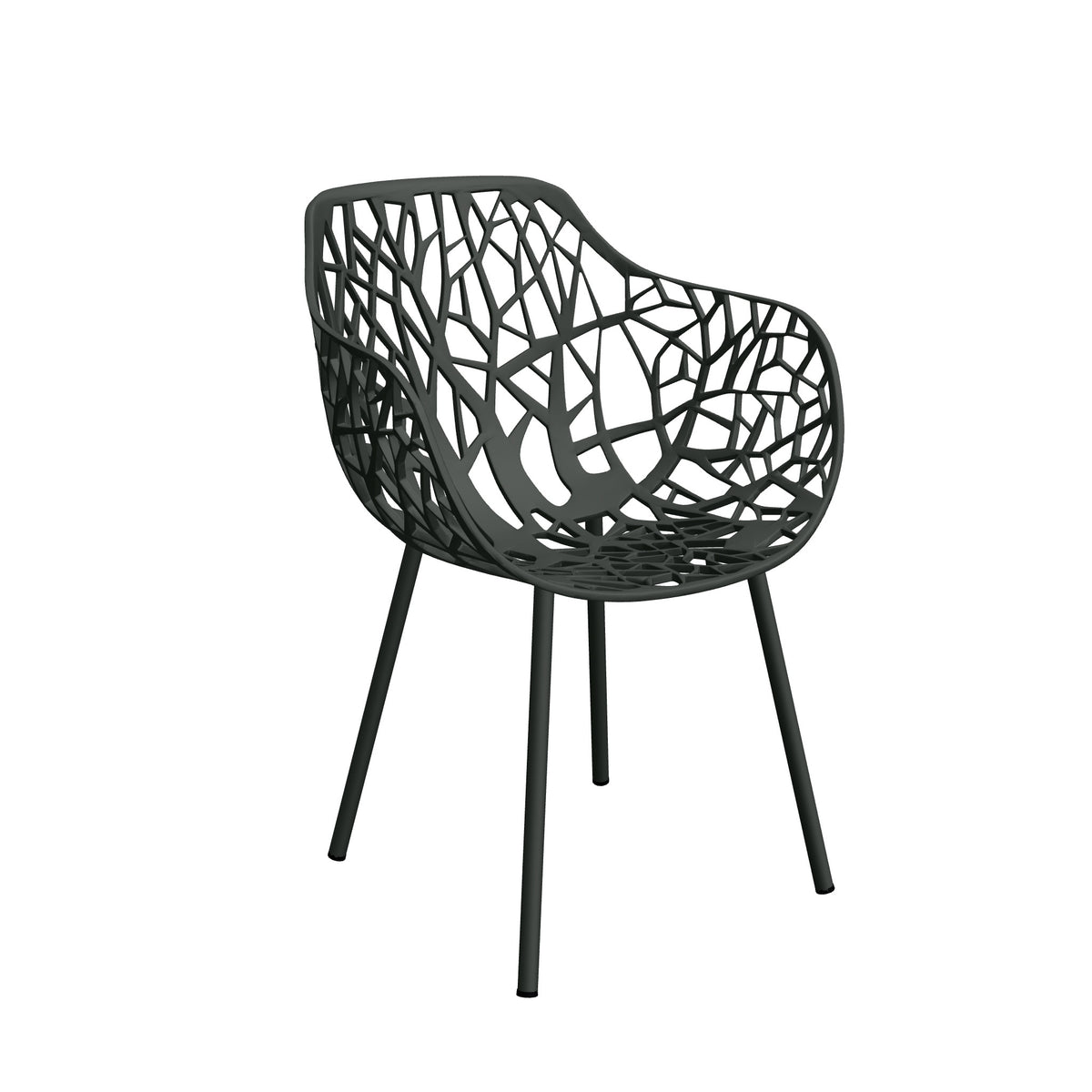 Fast Forest Fauteuil repas avec accoudoirs Metallic Grey 9