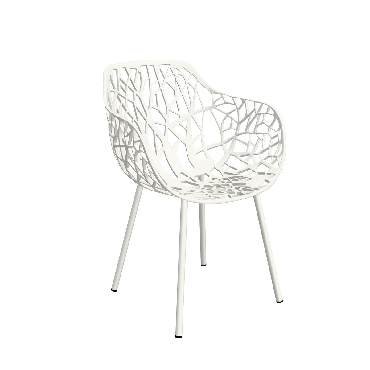 Fast Forest Fauteuil repas avec accoudoirs White 1