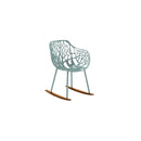 Fast Forest Iroko Fauteuil Rocking Chair à bascule avec pieds en bois 