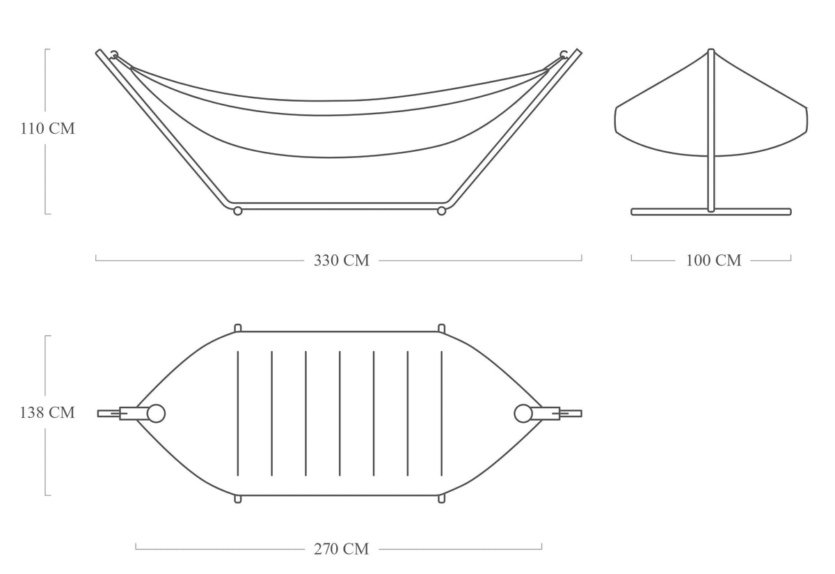 Fatboy Headdemock Superb Deluxe Hamac Outdoor avec structure, têtière et housse de protection 