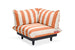 Fatboy Paletti Corner Seat avec coussins laminés Stripe Orange Creme Olefin 