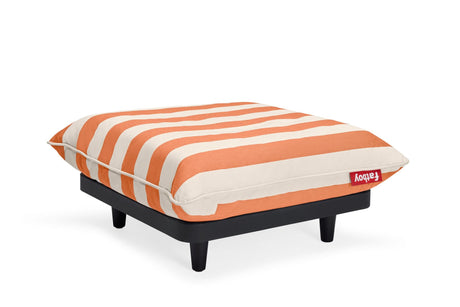 Fatboy Paletti Pouf/Repose-pieds avec coussin laminé Stripe Orange Creme Olefin 