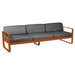 Fermob Bellevie Canapé 3 places Orange confite E2 Gris graphite A3 