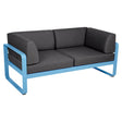 Fermob Bellevie Canapé Club 2 places Bleu maya E1 Gris graphite A3 