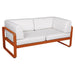 Fermob Bellevie Canapé Club 2 places Orange confite E2 Blanc grisé 81 