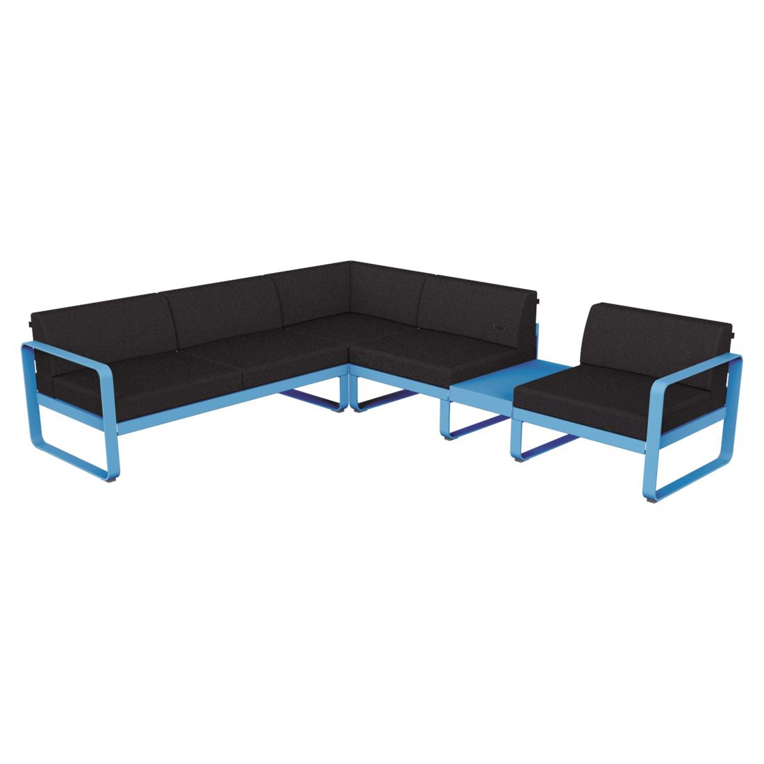 Fermob Bellevie Composition 3B Bleu maya E1 Gris graphite A3 