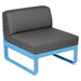 Fermob Bellevie Module central 1 place Bleu maya E1 Gris graphite A3 