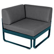 Fermob Bellevie Module d'angle - 1 place Bleu acapulco 21 Gris graphite A3 
