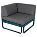 Fermob Bellevie Module d'angle - 1 place Bleu acapulco 21 Gris graphite A3 