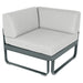 Fermob Bellevie Module d'angle - 1 place Gris orage 26 Blanc grisé 81 