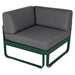 Fermob Bellevie Module d'angle - 1 place Vert cèdre 02 Gris graphite A3 