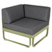 Fermob Bellevie Module d'angle - 1 place Vert tilleul 65 Gris graphite A3 