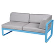 Fermob Bellevie Module d'angle - droit 2 places Bleu maya E1 Gris flanelle 79 