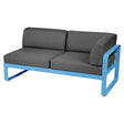 Fermob Bellevie Module d'angle - droit 2 places Bleu maya E1 Gris graphite A3 