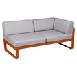Fermob Bellevie Module d'angle - droit 2 places Orange confite E2 Gris flanelle 79 