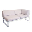 Fermob Bellevie Module d'angle - droit 2 places Perle Blanc coton 01 