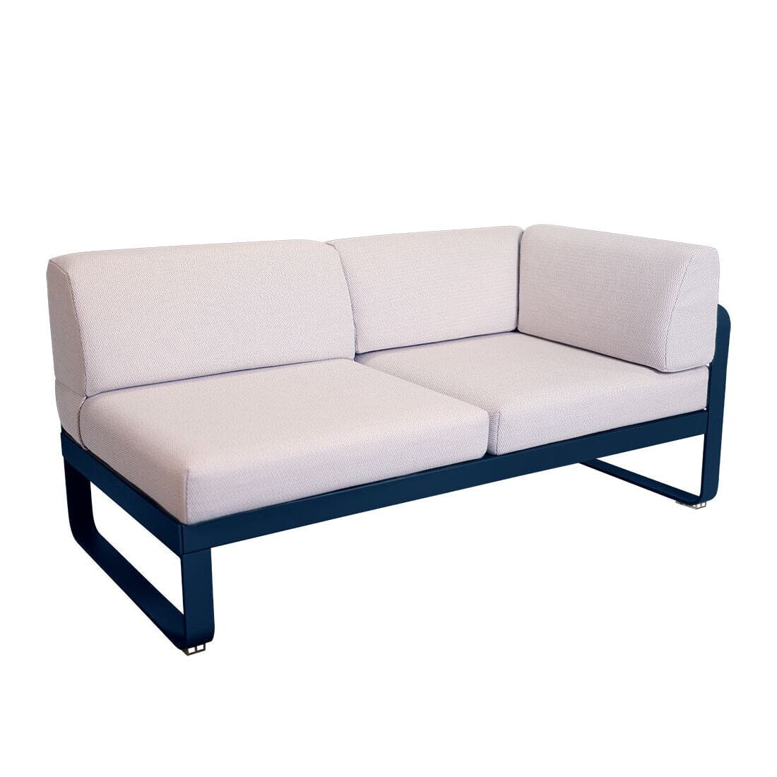 Fermob Bellevie Module d'angle - droit 2 places Perle Bleu abysse 92 